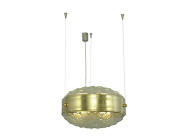 MACARON PENDANT HORIZONTAL 40 - LED brass pendant lamp by Patinas Lighting - view 2